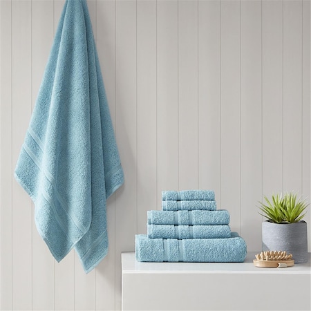 510 Design Aqua 100 Percent Turkish Cotton Towel Set, 6 Piece 5DS73-0236